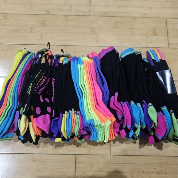 41 Pairs Rampage DEB Colorful Neon Low Cut No Show Lot Of Socks OS - Picture 6 of 14